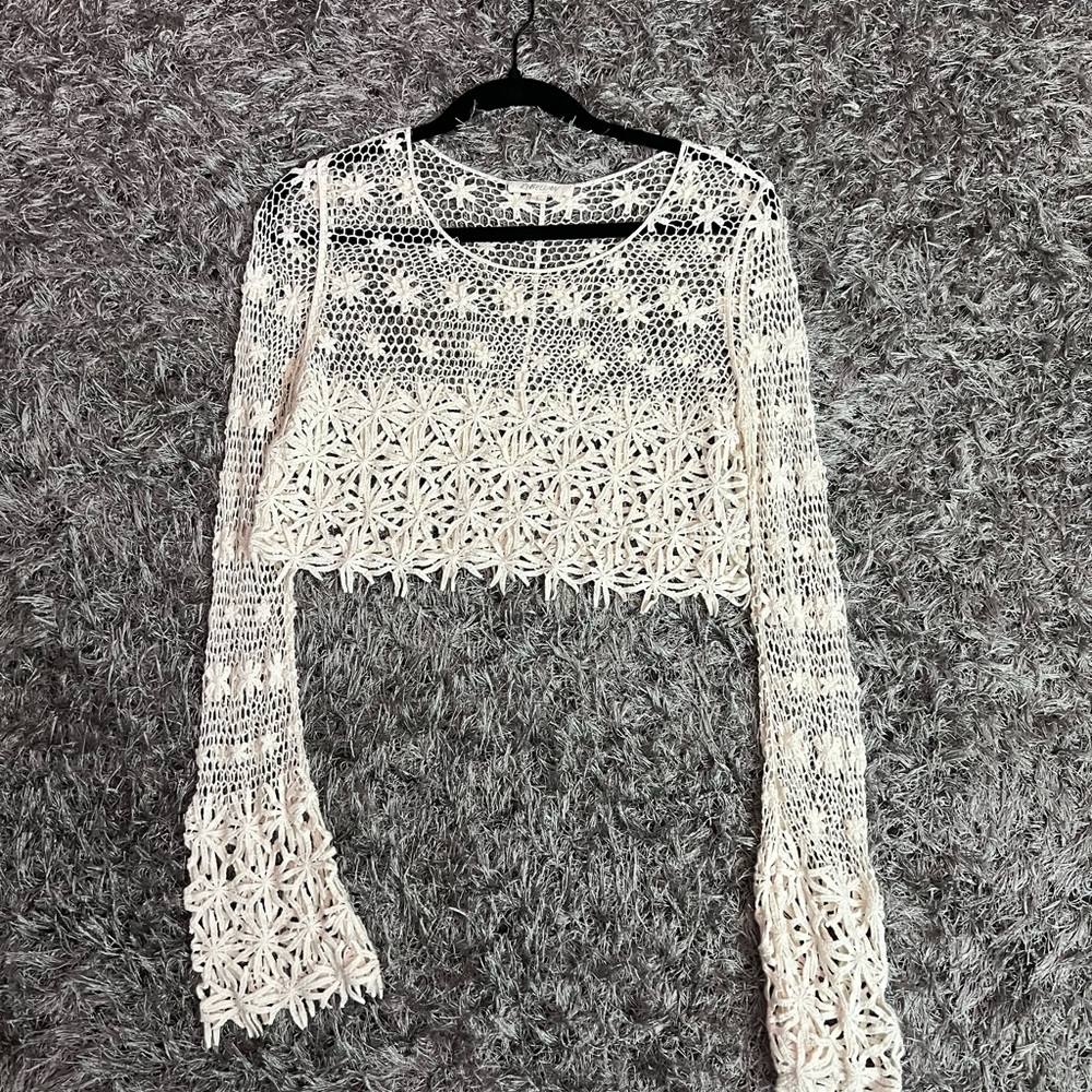 Rebellion Cream Floral Lace Blouse
